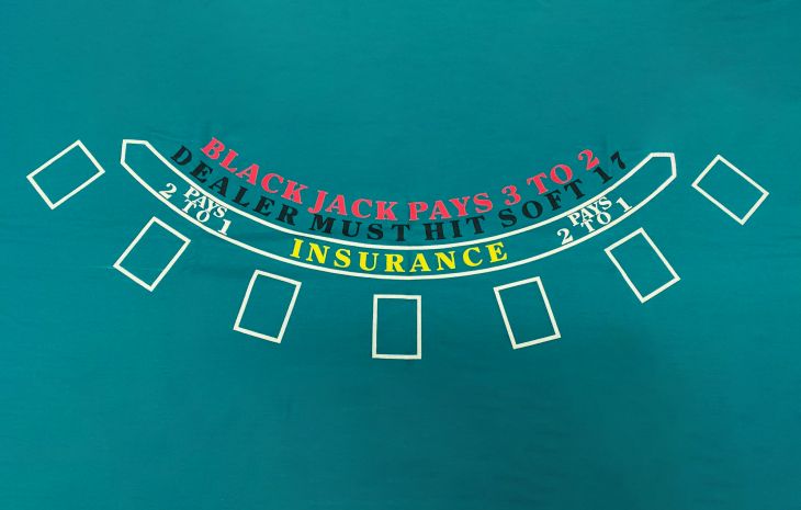 75 in x 62 in Blackjack Soft 17 Layout, Green (Synthetic Polyester) main image